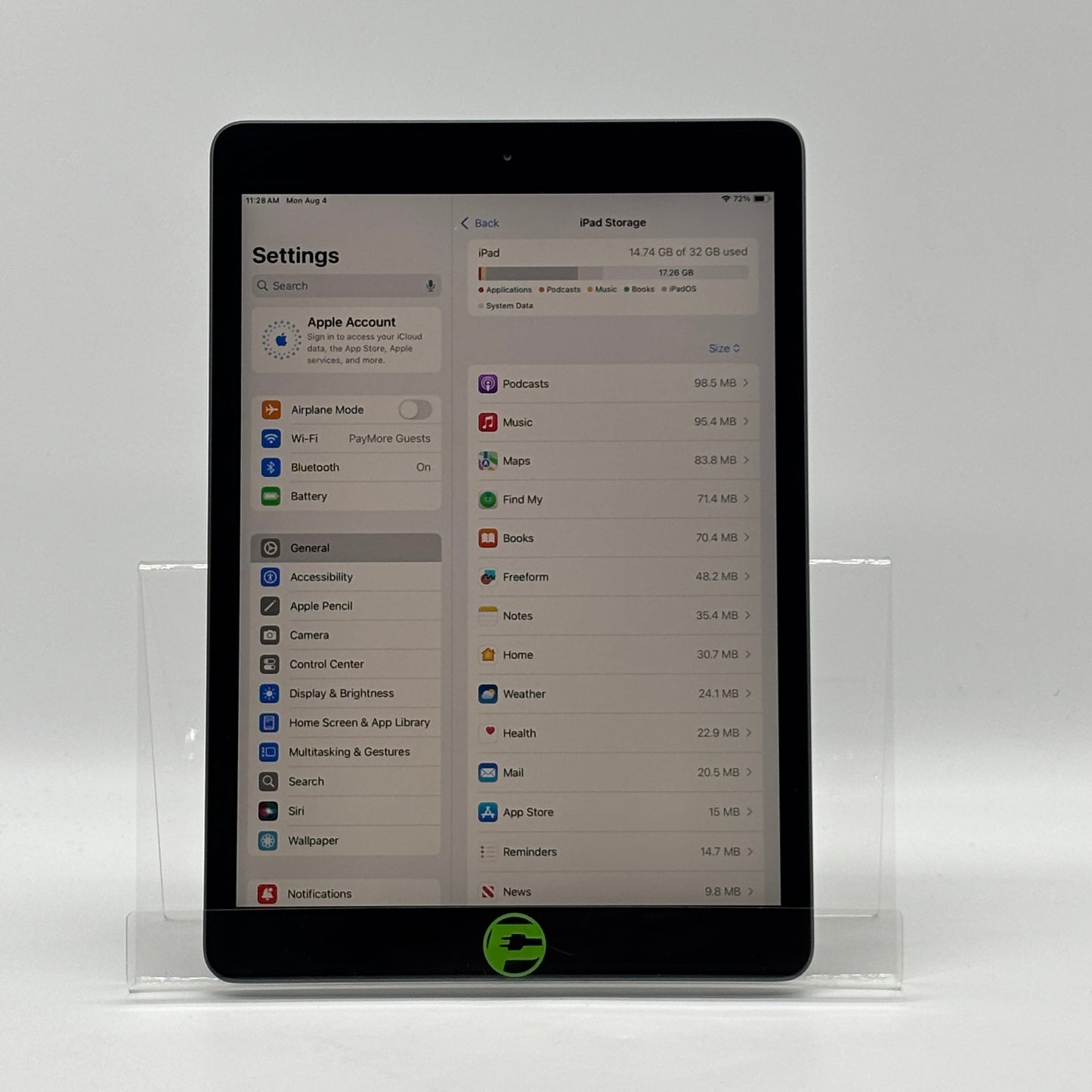 WiFi Only Apple iPad 8th Gen 32GB SPACE GRAY MYL92LL/A