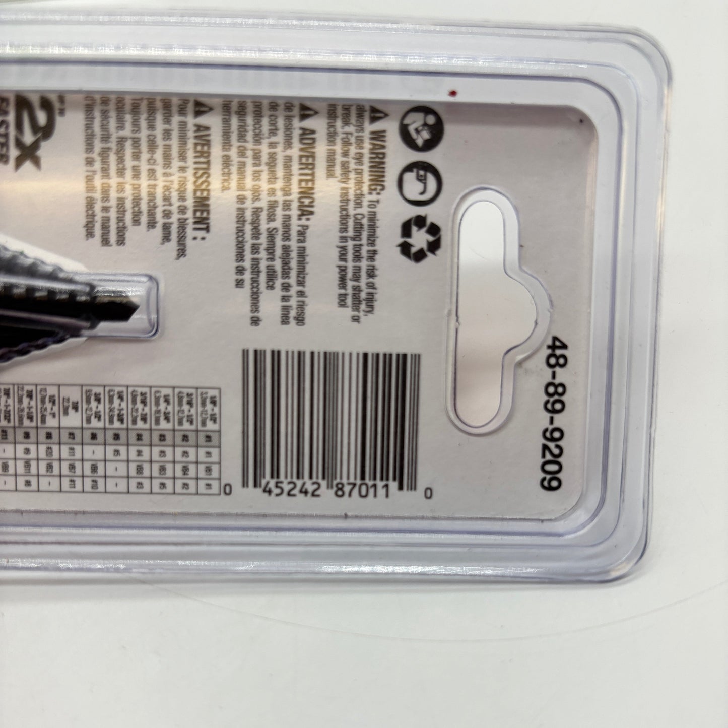 New Milwaukee #9 Jam-Free Step Drill Bit 7/8in & 1 1/8in 48-89-9209