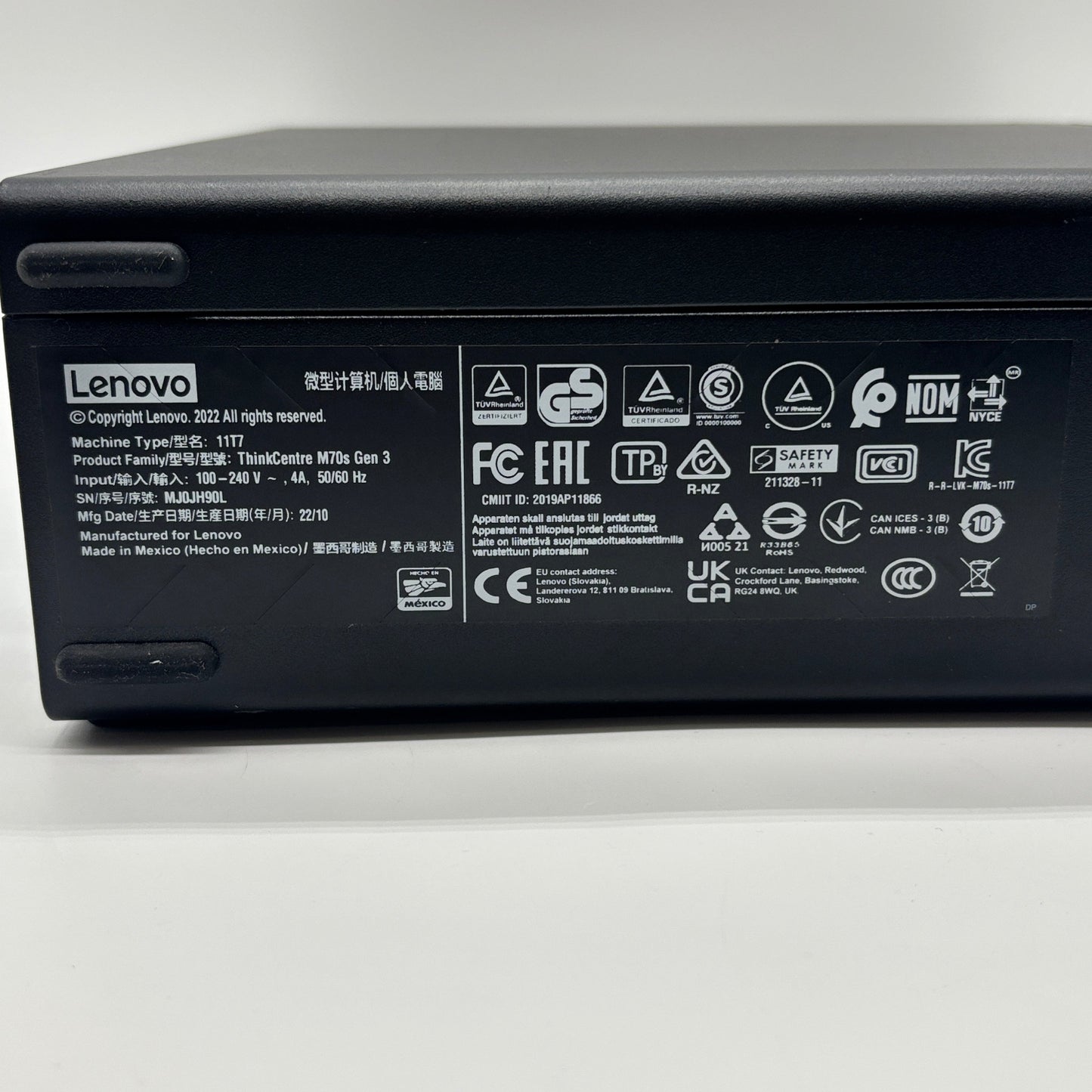Lenovo ThinkCentre M70s Gen 3 11T7 i3-12100F 3.30GHz 16GB RAM 256GB SSD