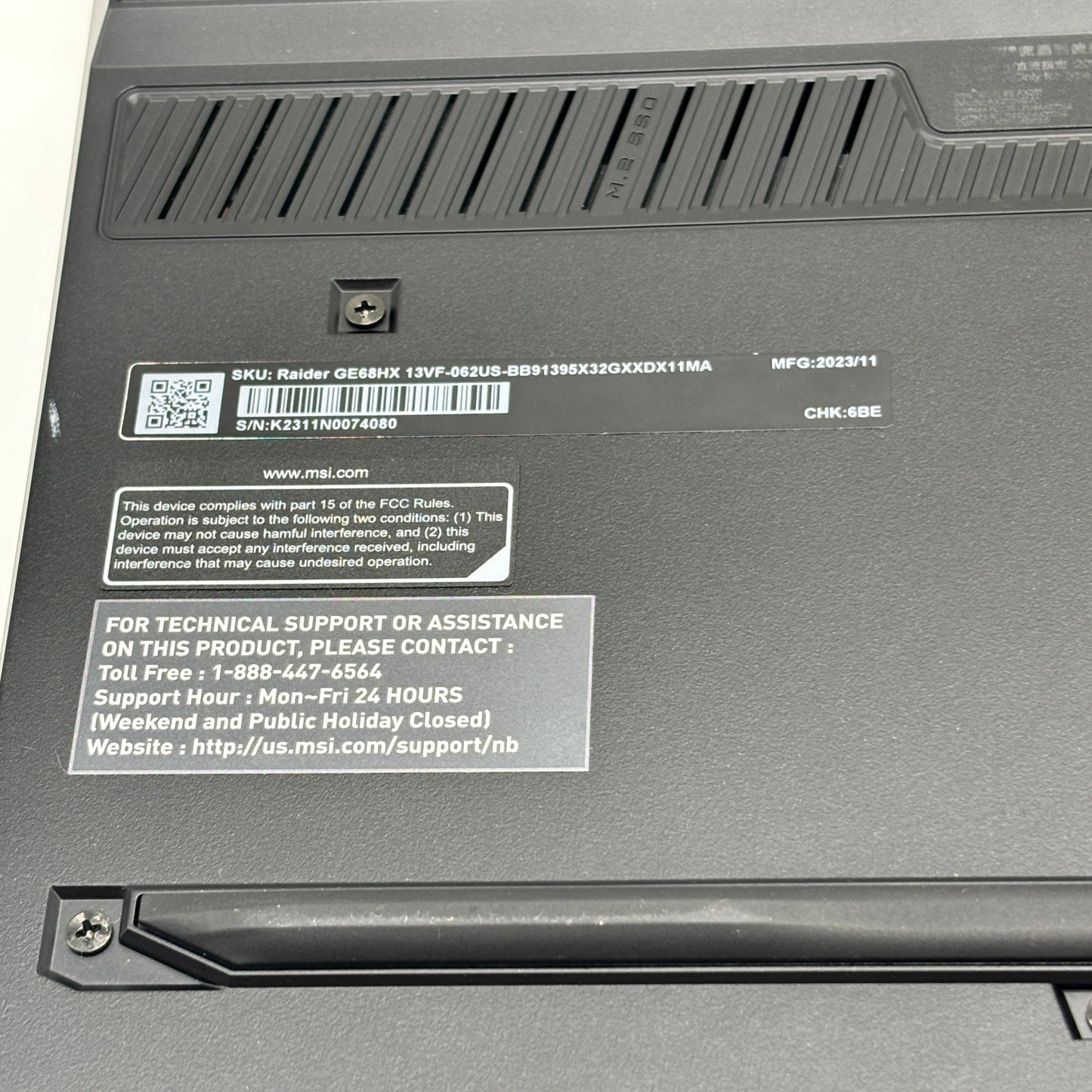 MSI Raider GE68HX MS-15M2 16" i9-13950HX 64GB RAM 2TB SSD GeForce RTX 4060