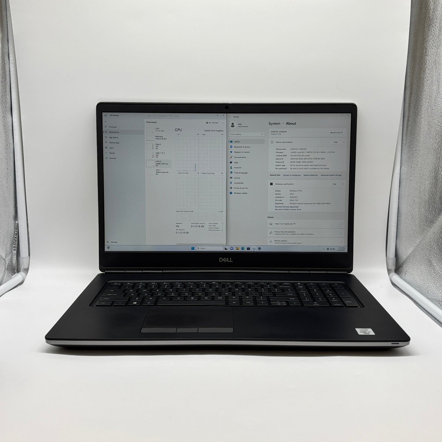Dell Precision 7750 17.3" i7-10850H 2.3GHz 64GB RAM 1TB SSD RTX 3000
