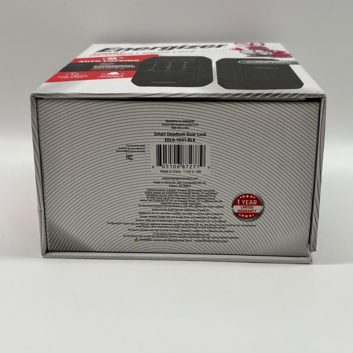 New Energizer Smart Deadbolt Door Lock EDL6-1001-BLK