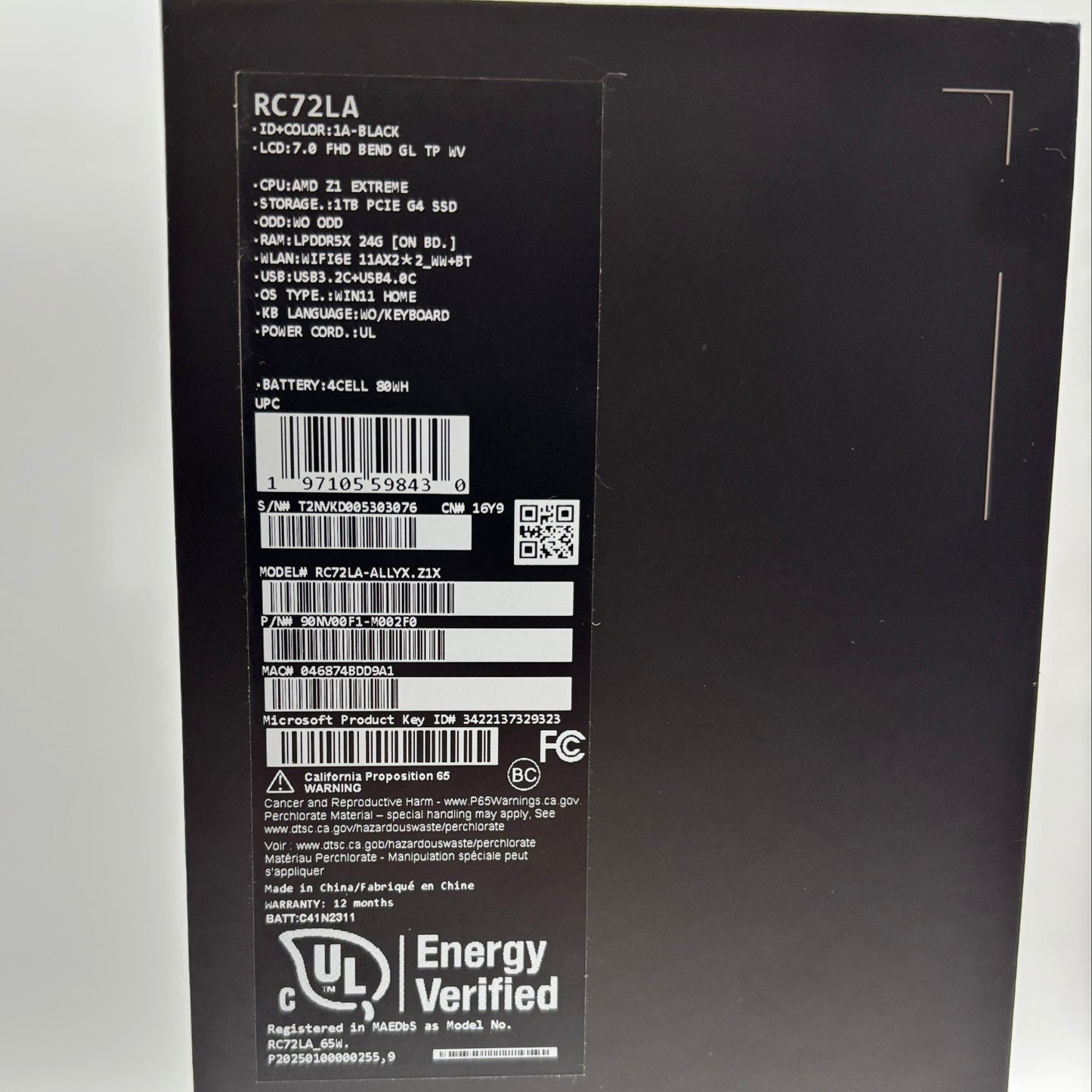 Asus ROG Ally X 7" AMD Ryzen Z1 Extreme 24GB RAM 1TB Black
