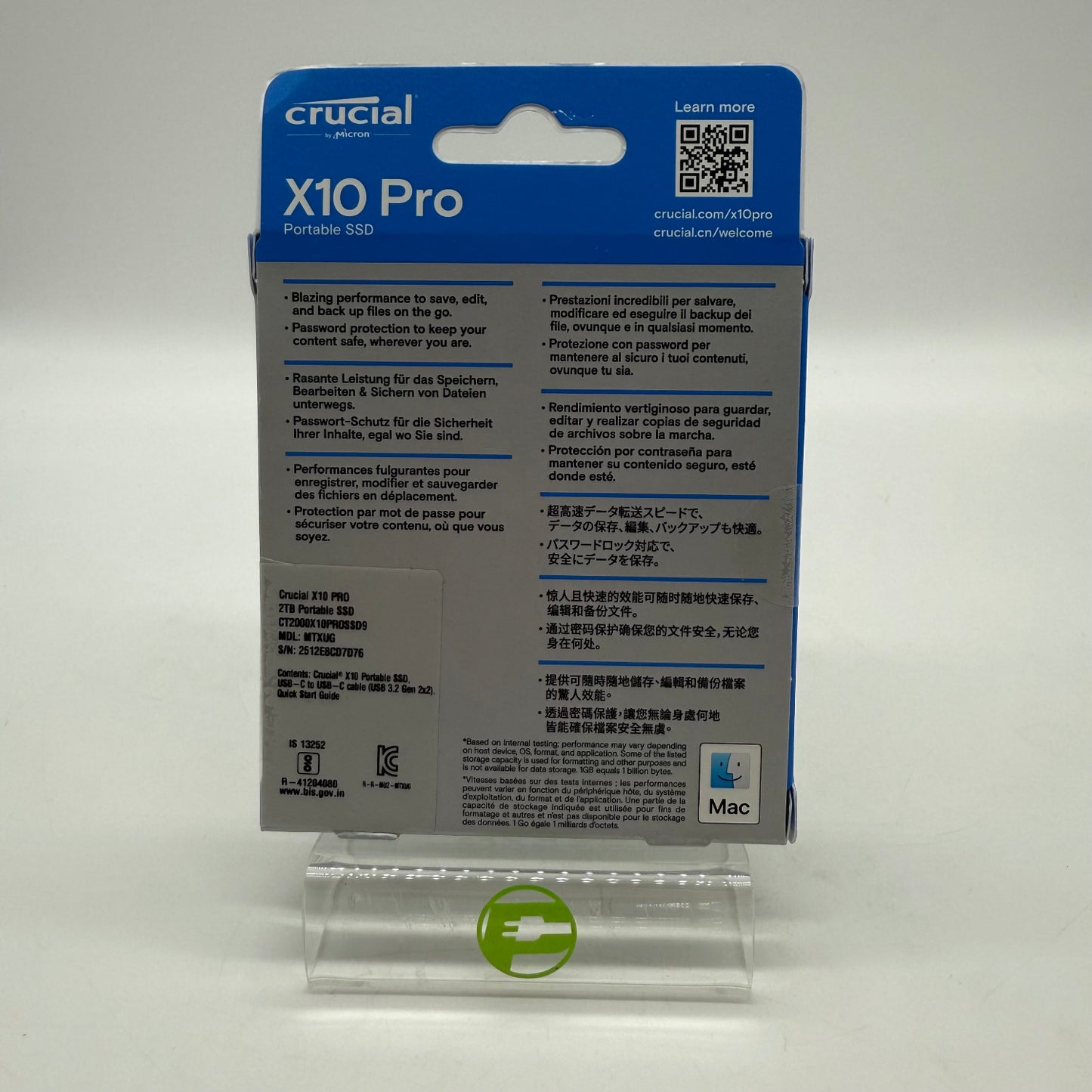 New Crucial X10 Pro 2TB Portable SSD CT2000X10PROSSD9