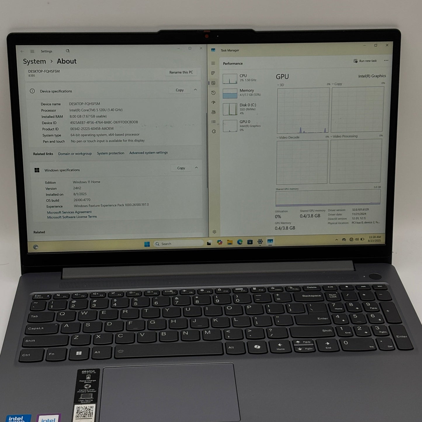 Lenovo IdeaPad Slim 3 15IRU9 15.6" 5 120U 1.4GHz 8GB RAM 256GB SSD