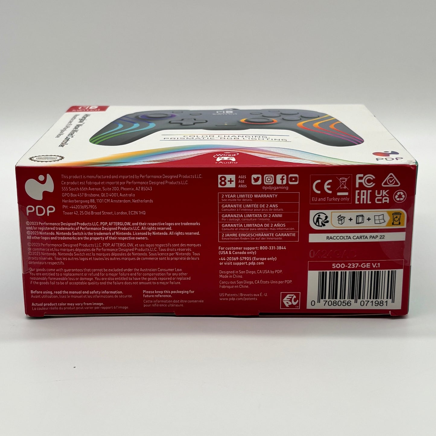 New Nintendo Afterglow Wave Wired Controller Gray