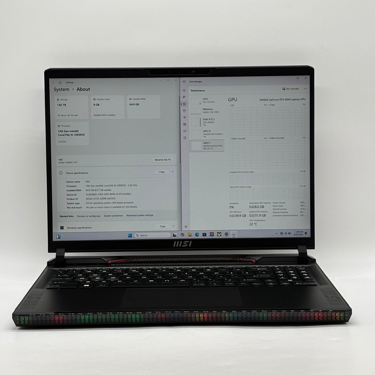 MSI Raider GE68HX MS-15M2 16" i9-13950HX 64GB RAM 2TB SSD GeForce RTX 4060