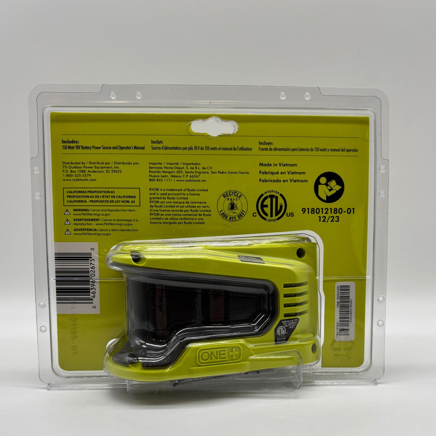 New Ryobi ONE + Battery Power Source RYI150BG