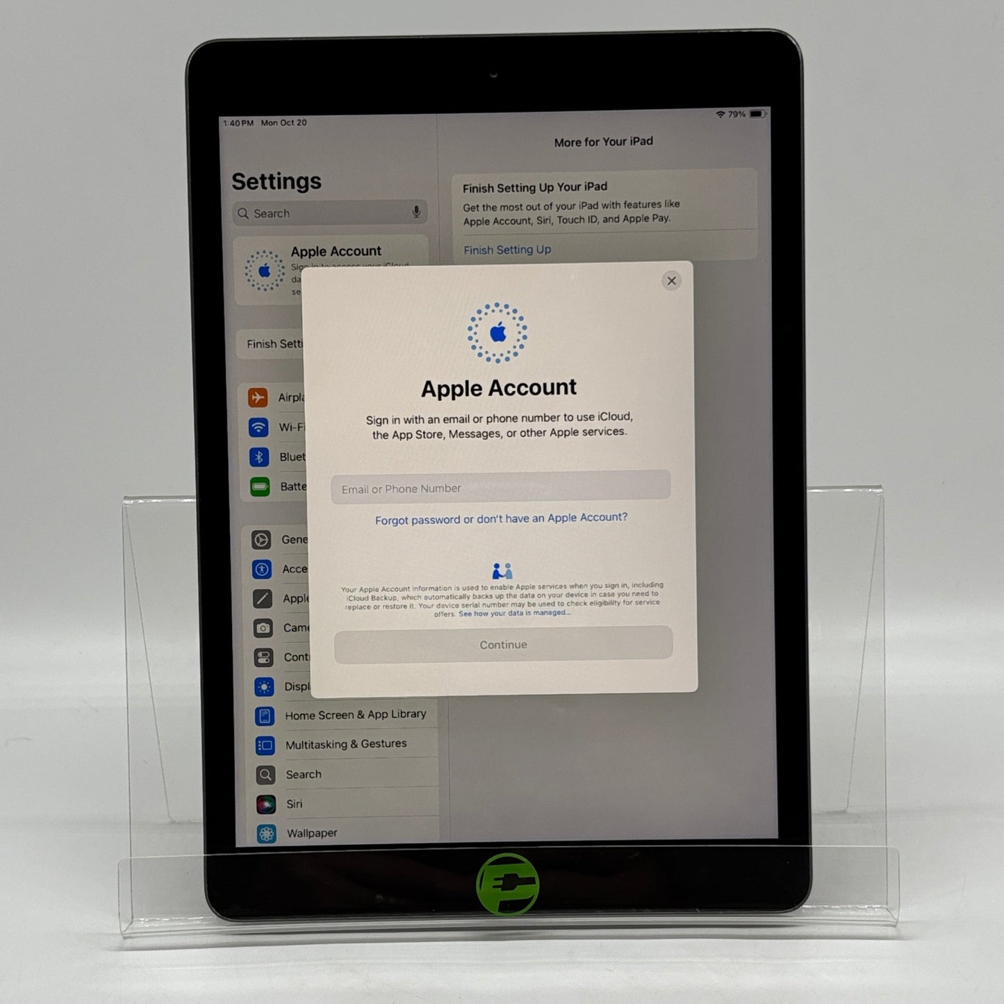 WiFi Only Apple iPad 8th Gen 32GB Space Gray MYLD2LL/A