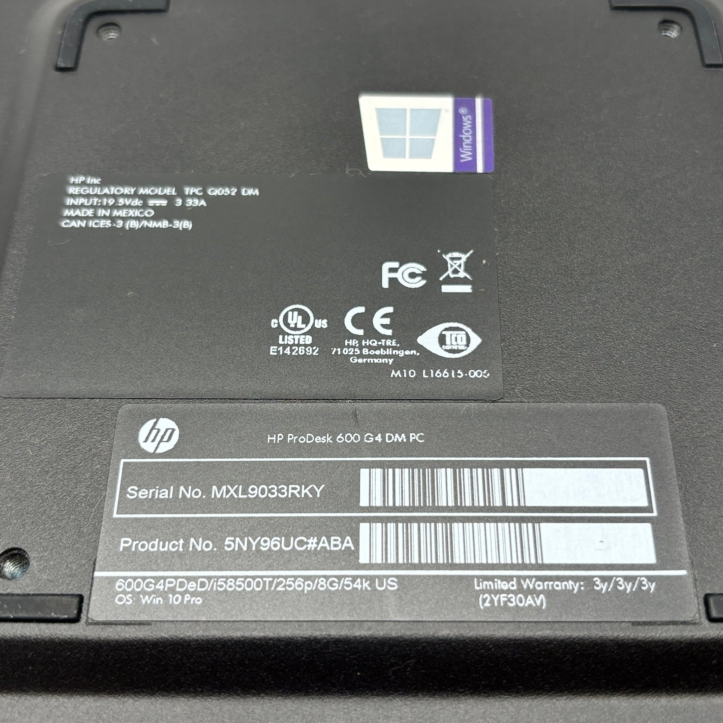 HP ProDesk 600 G4 DM PC i5-8500T 2.1GHz 8GB RAM 256GB SSD