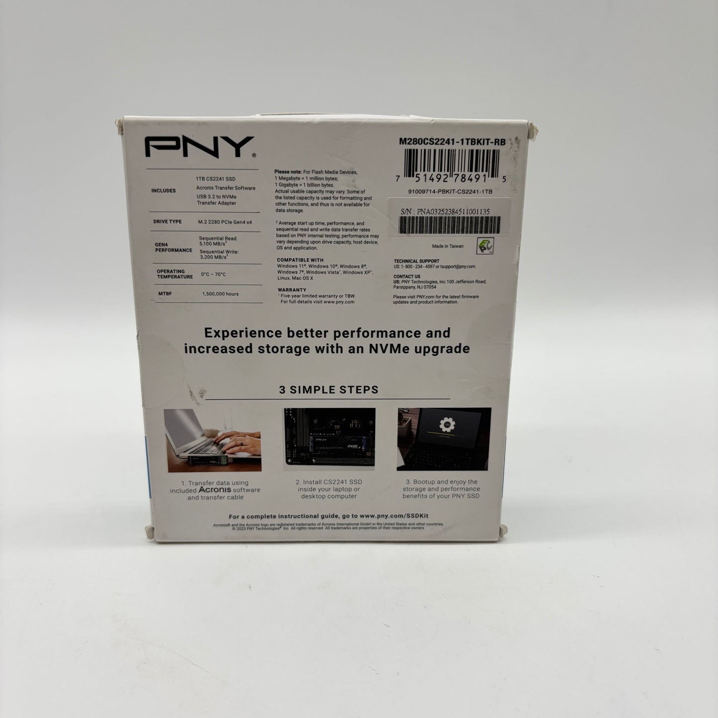 New PNY Upgrade Kit Complete Upgrade Kit M280C2241-1TBKIT-RB