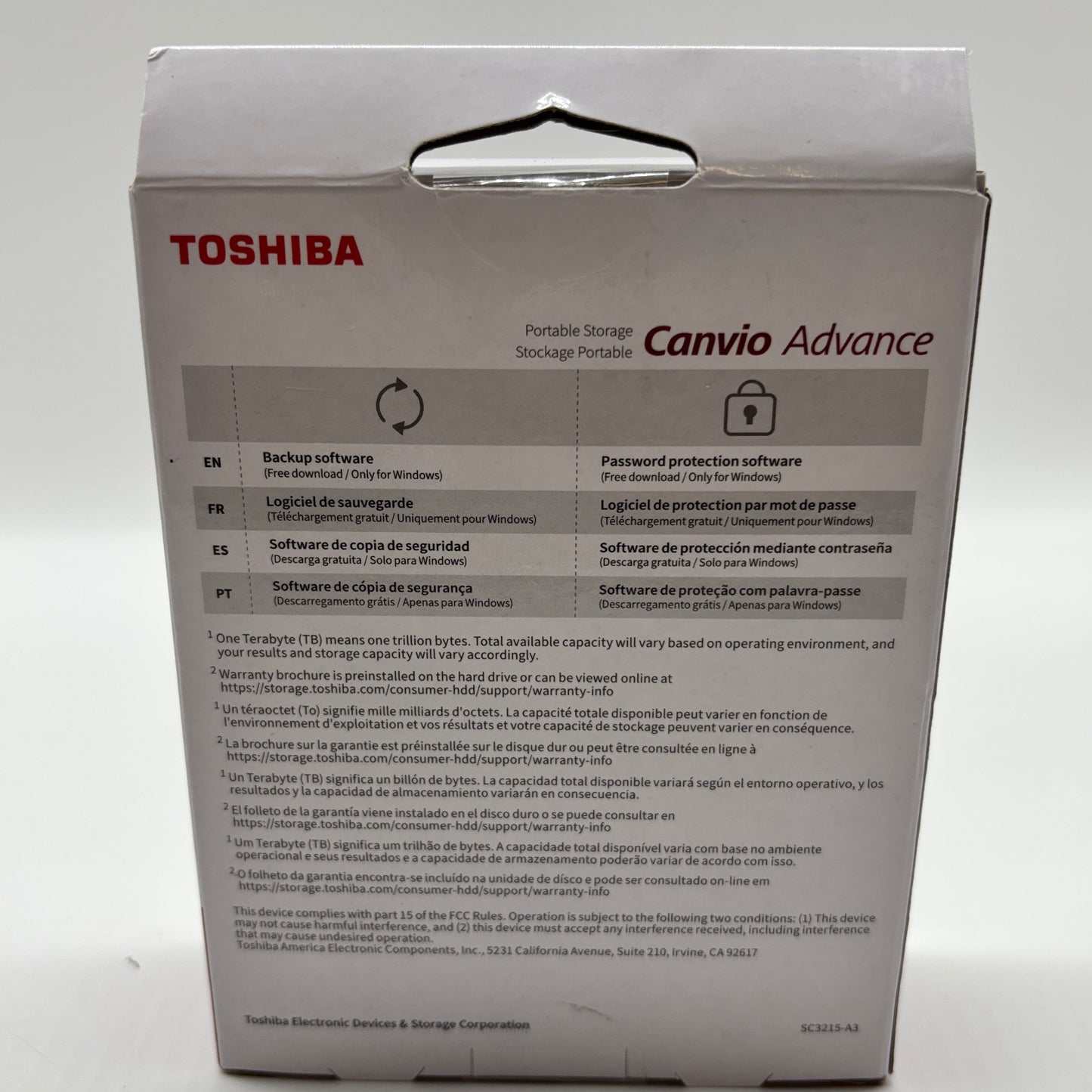 New Toshiba Canvio Advance Portable SSD HDTCA20XR3AA