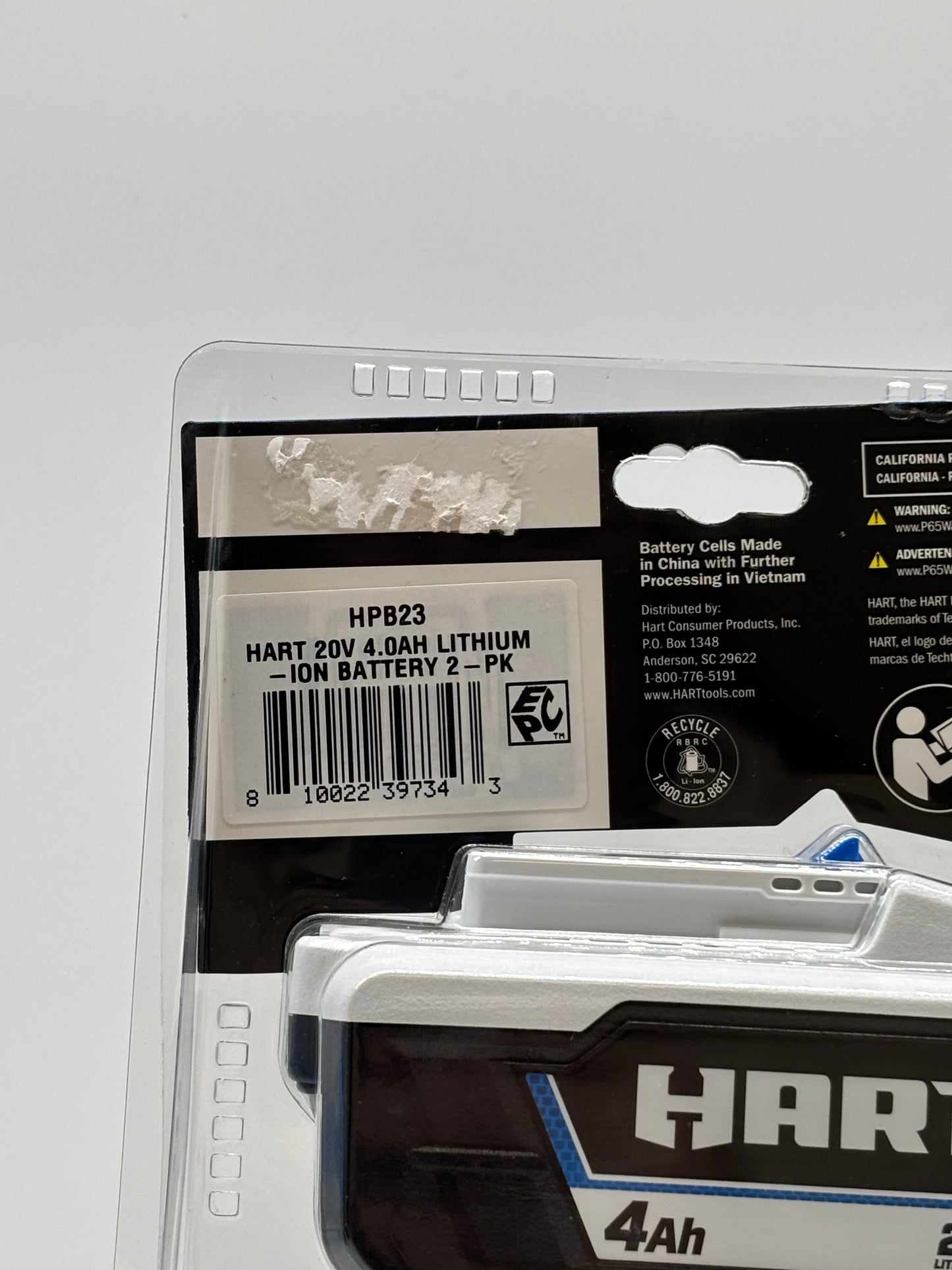 New Hart 20 v 2 Pack Lithium-Ion Battery  HPB23