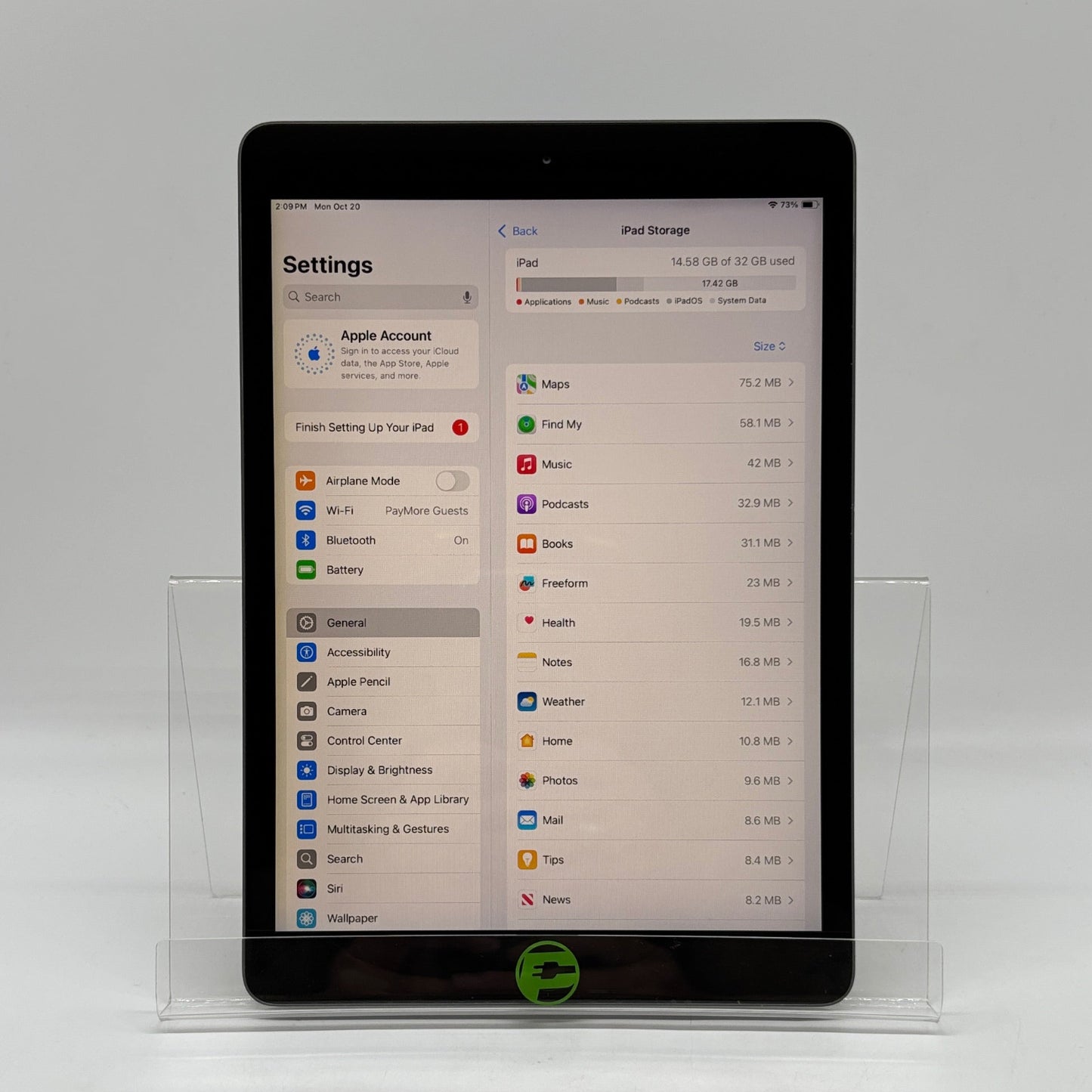 WiFi Only Apple iPad 8th Gen 32GB Space Gray MYL92LL/A