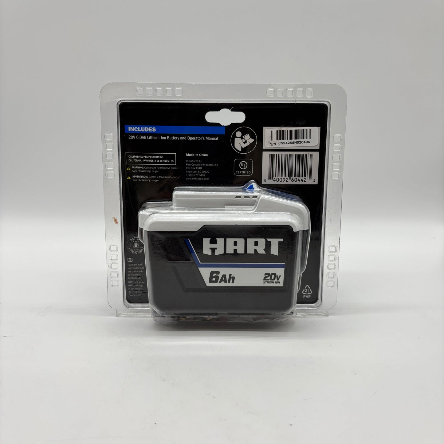 New Hart 20V 6.0 Ah Lithium ion Battery Battery HPB05