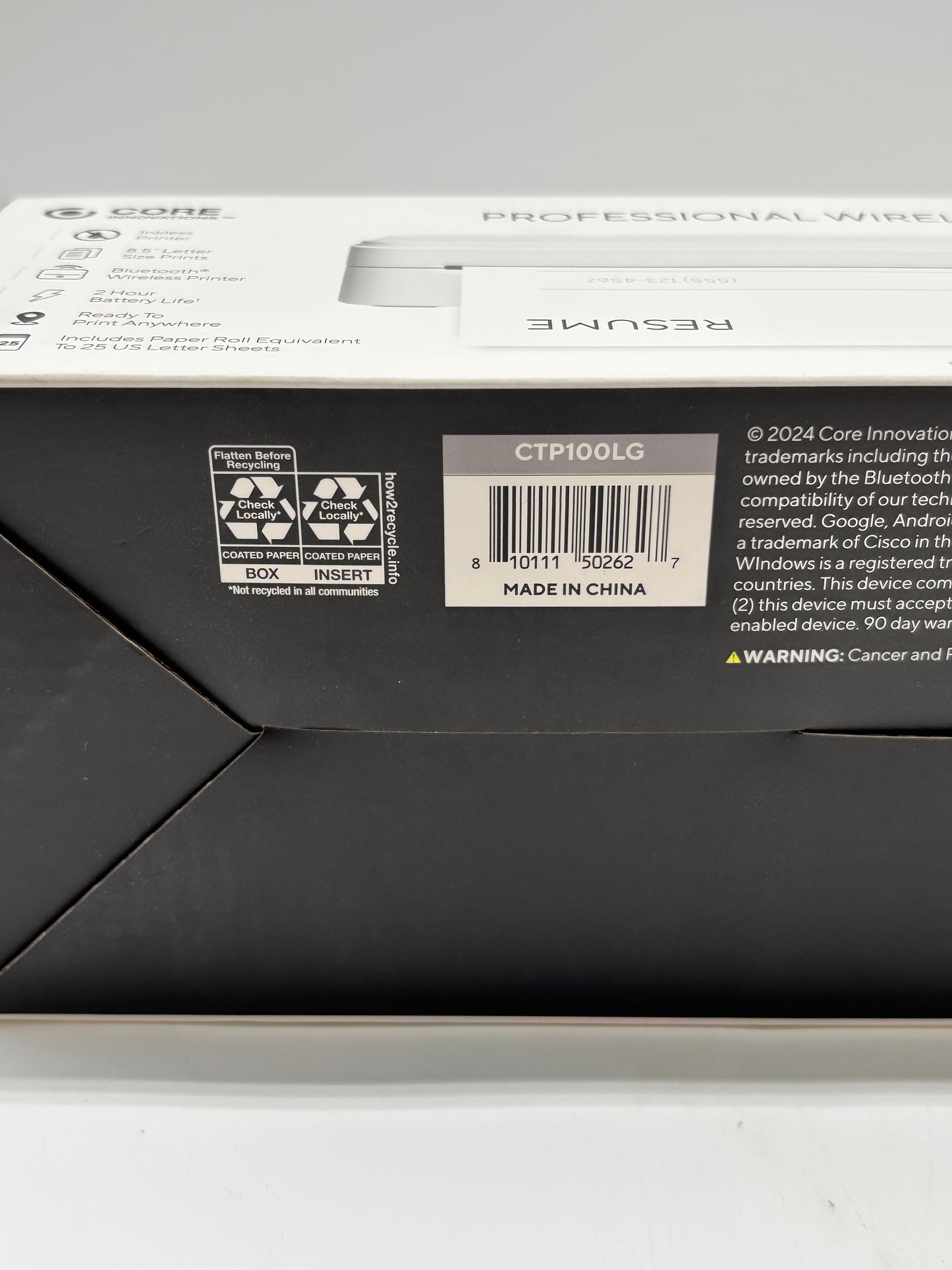 New Core Innovations Professional Wireless Thermal Printer CTP100LG