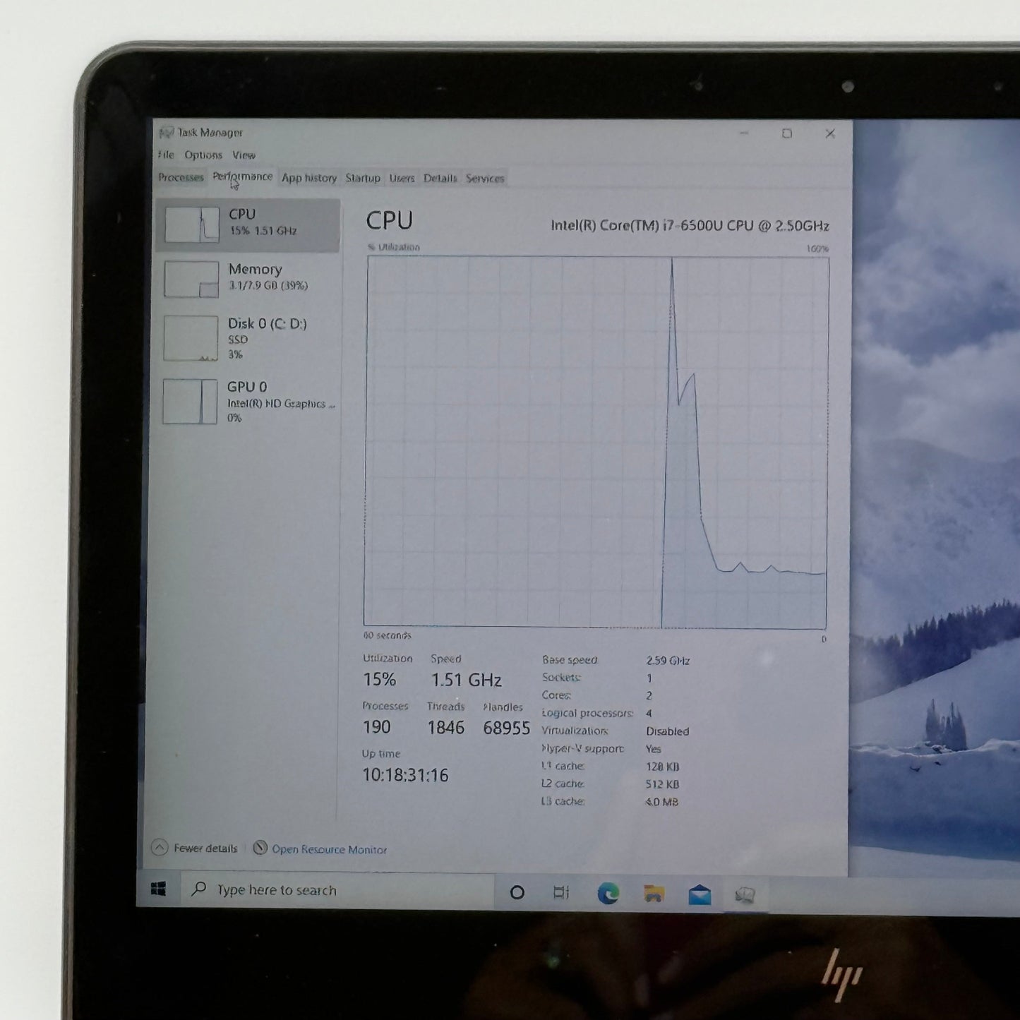 HP Pavilion x360 13-V011DX 13.3" i7-6500U 2.6GHz 8GB RAM 256GB SSD