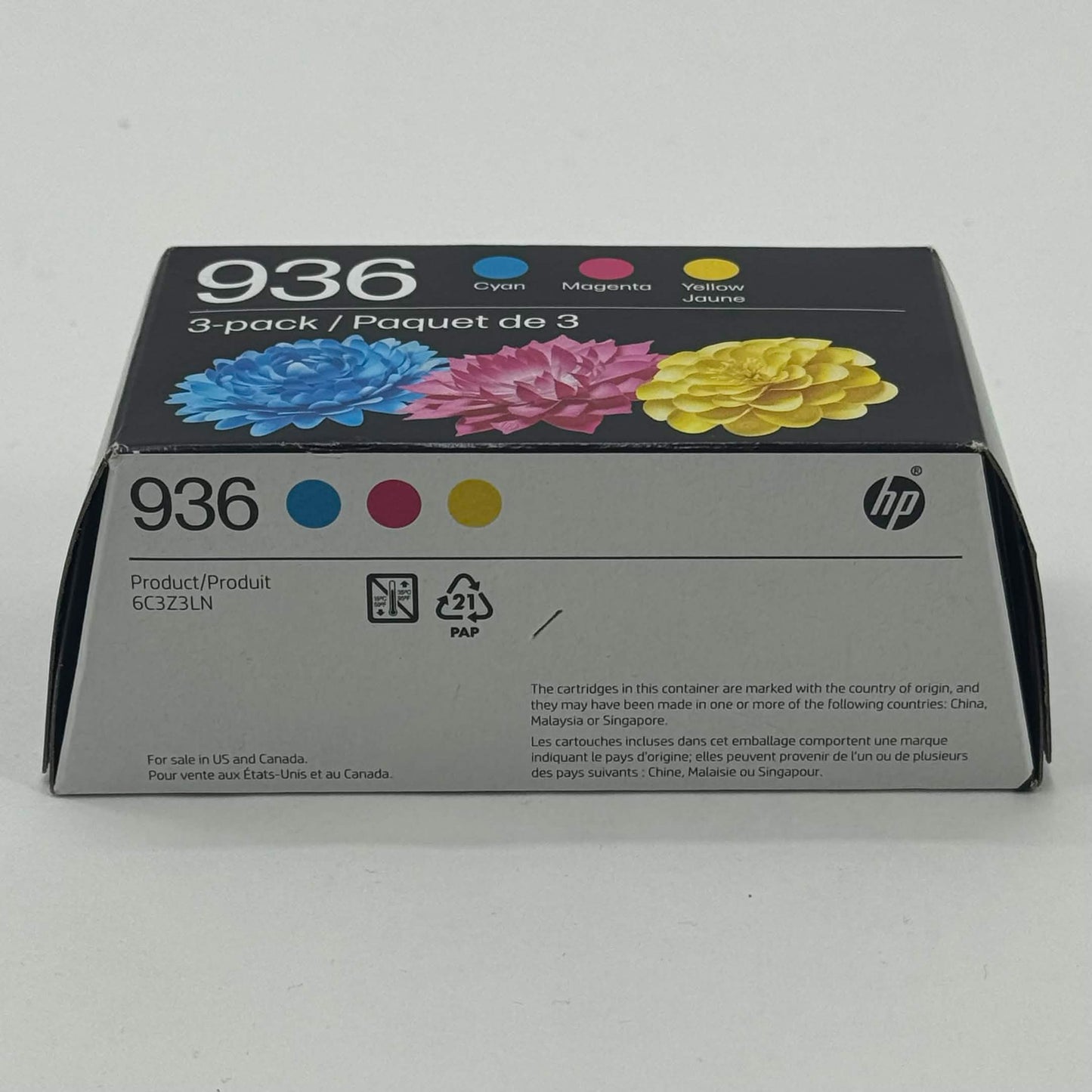 New HP 936 3-pack 6C3Z3LN Yellow, Cyan and Magenta Ink Cartridge