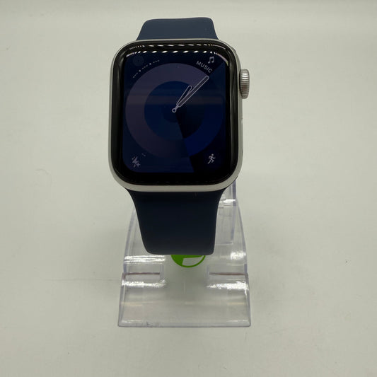 GPS Only Apple Watch SE 2nd Gen 40MM Silver Aluminum Blue Sport Band MXED3LL/A
