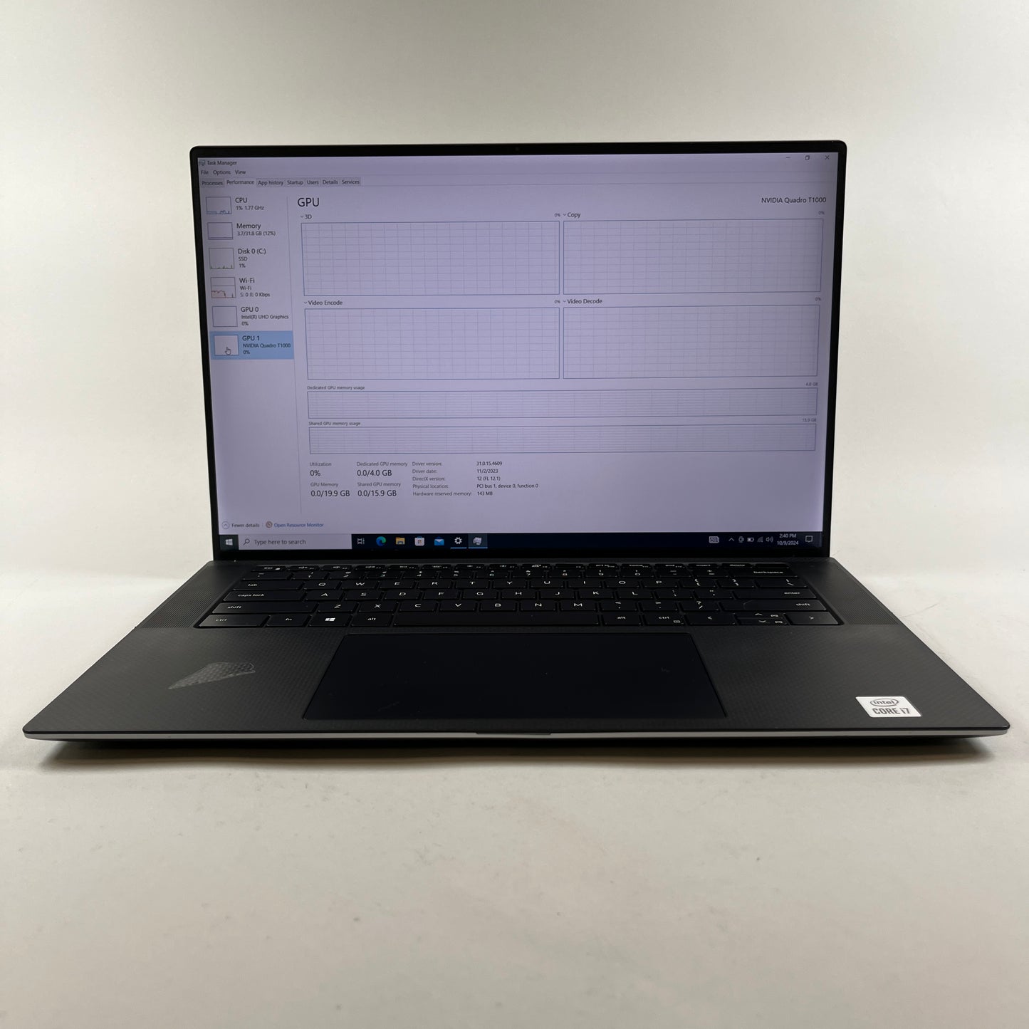 Dell Precision 5550 P91F001 15.6" i7-10850H 2.71GHz 32GB RAM 512GB NVMe SSD NVIDIA Quadro T1000