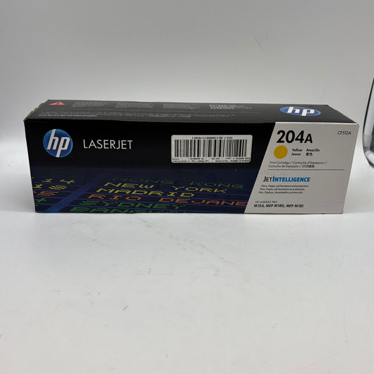 New HP 204A CF512A Yellow Toner Cartridge MFG Date - 11/2025