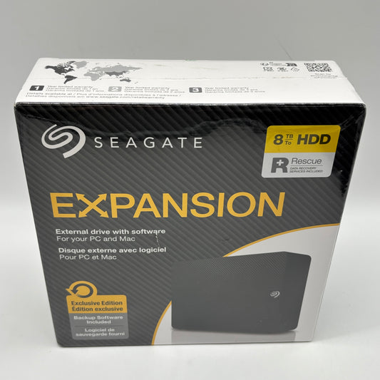 New SeaGate Expansion 8TB External HDD STK8000400