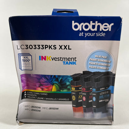 New Brother INKvestment Tank C30333PKS Yellow, Cyan and Magenta Ink Cartridge EXP. 08/25