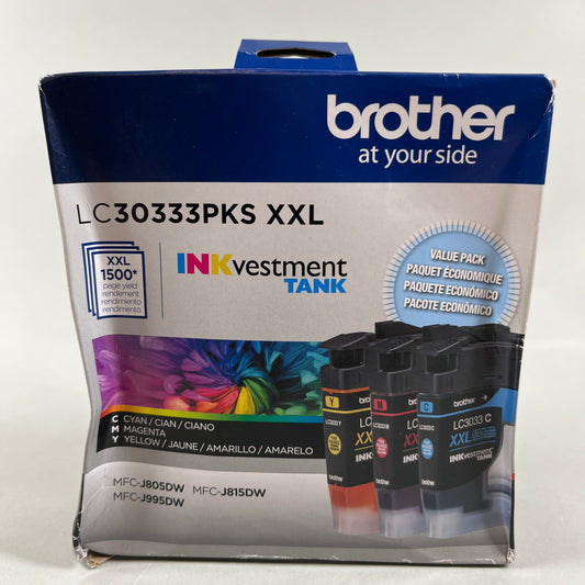 New Brother INKvestment Tank C30333PKS Yellow, Cyan and Magenta Ink Cartridge EXP. 08/25