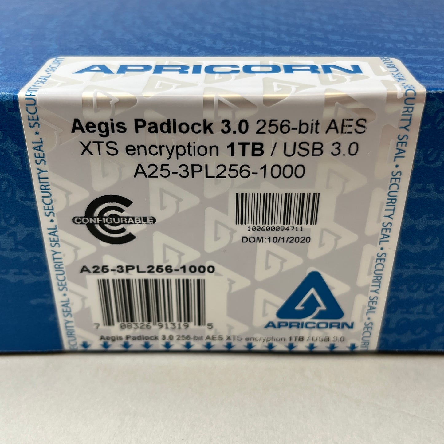 New Apricorn Aegis Padlock 3.0 External Hard Drive A25-3PL256-1000