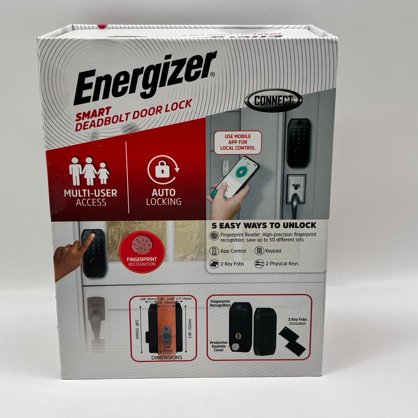 New Energizer Smart Deadbolt Door Lock EDL6-1001-BLK