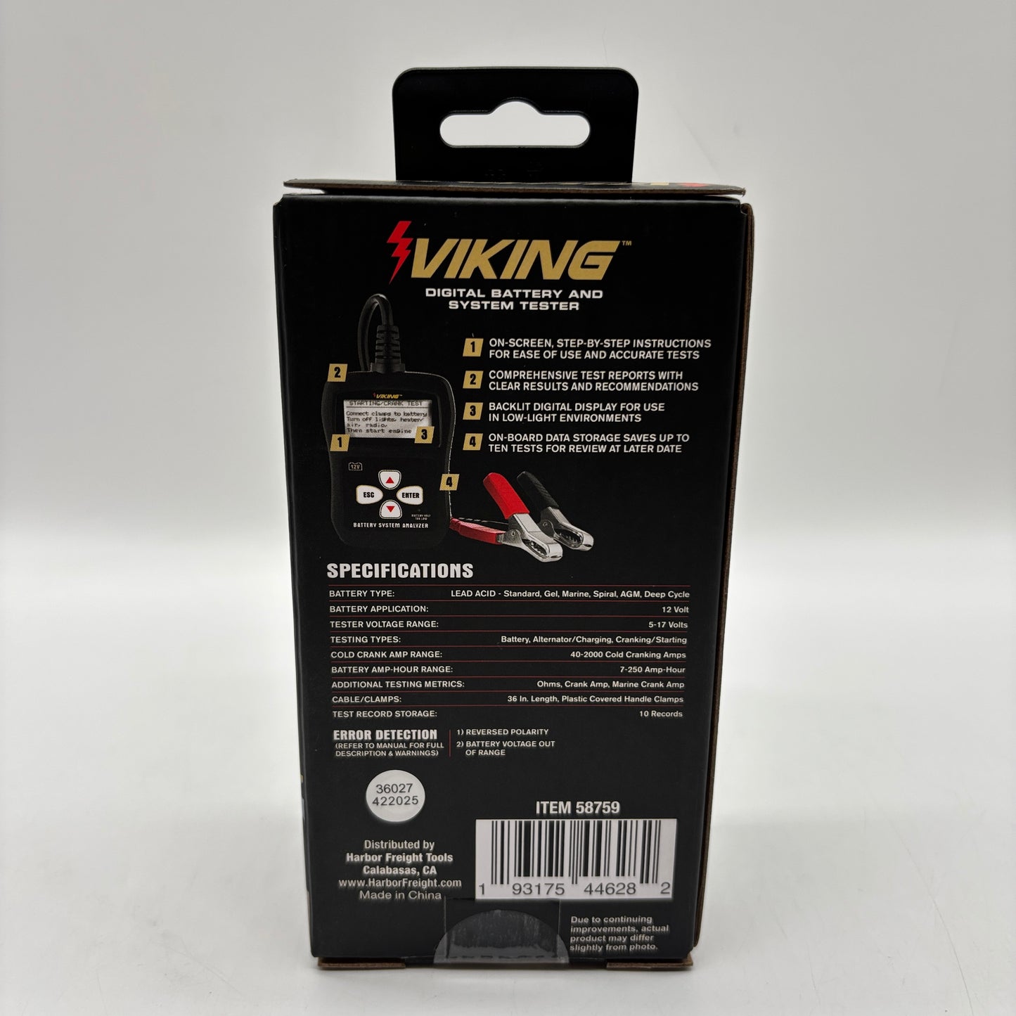 New Viking 58759 12V Digital Battery and System Tester