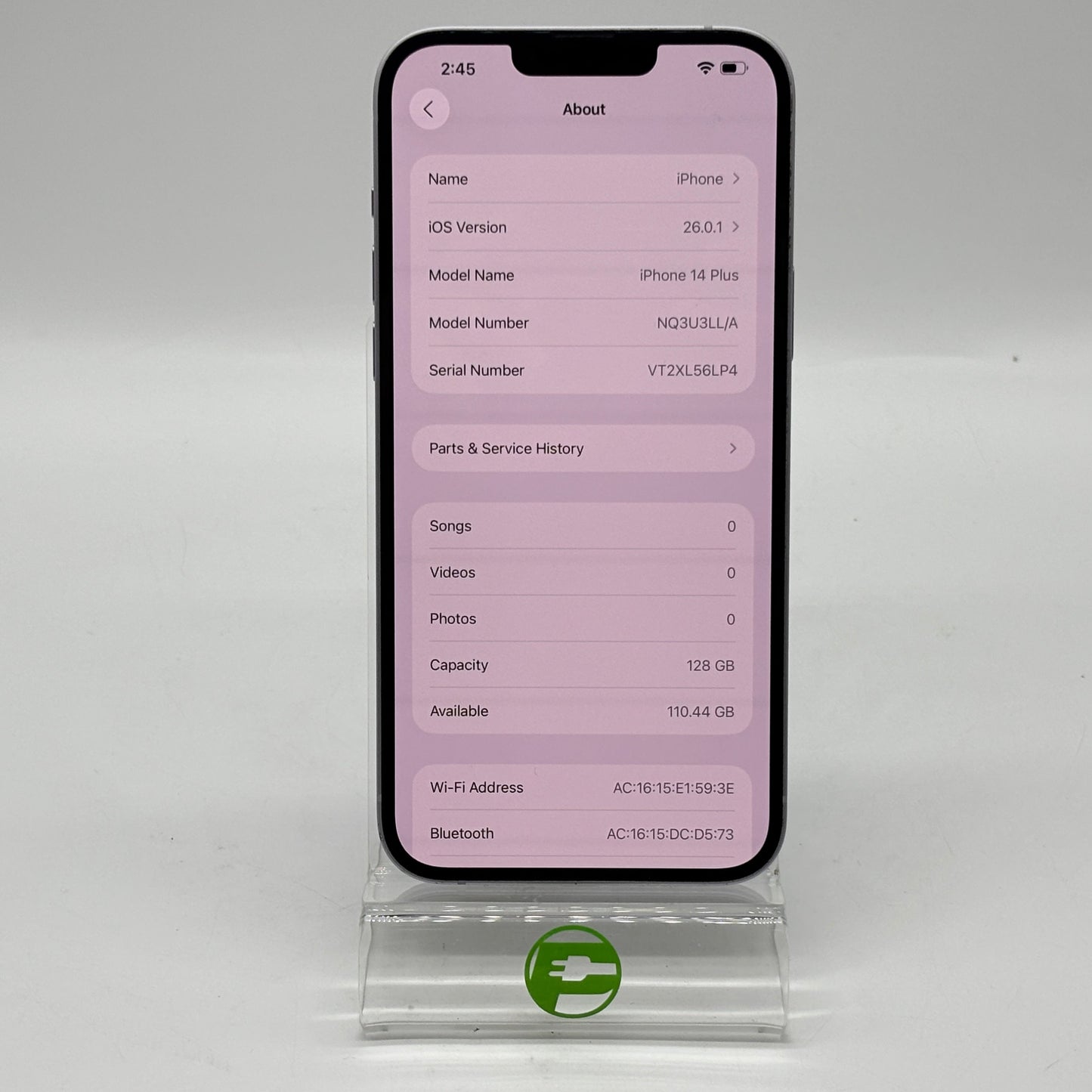 Factory Unlocked Apple iPhone 14 Plus 128GB Purple NQ3U3LL/A