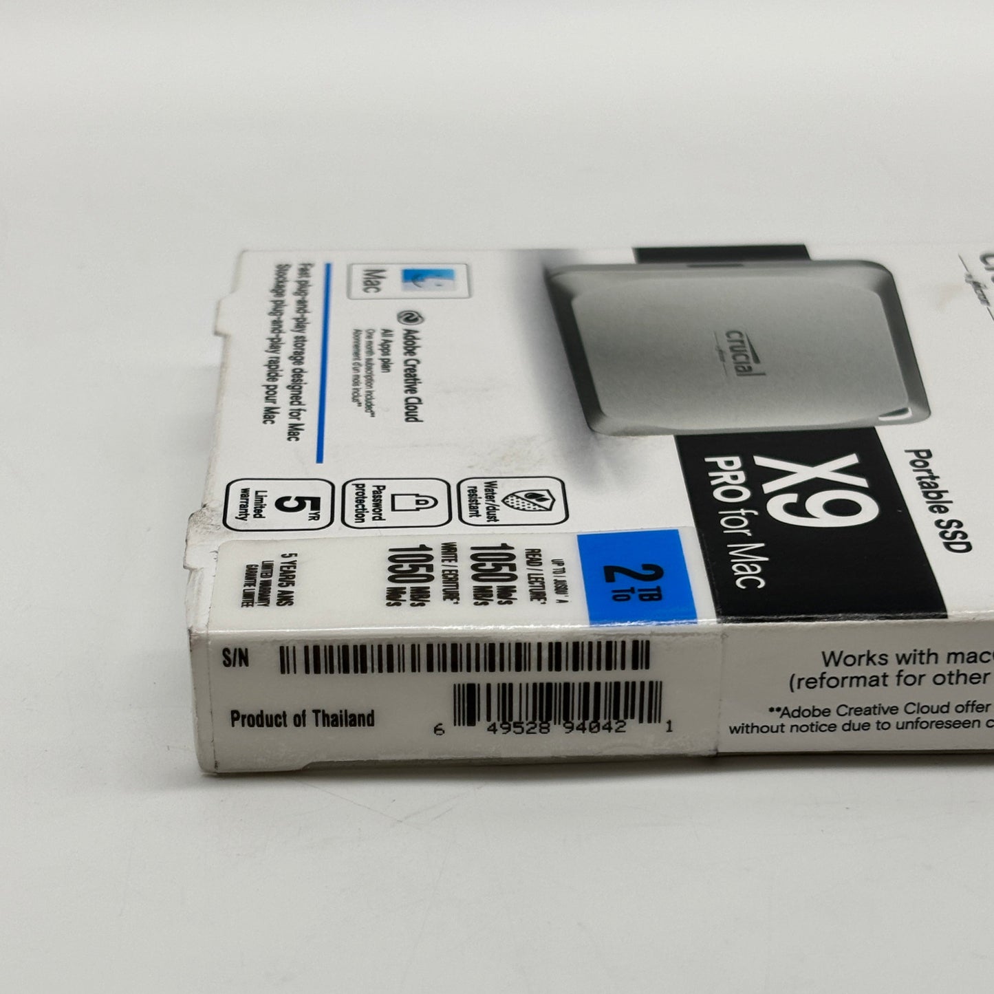 New Crucial X9 Pro for Mac 2TB Portable SSD MTXDF