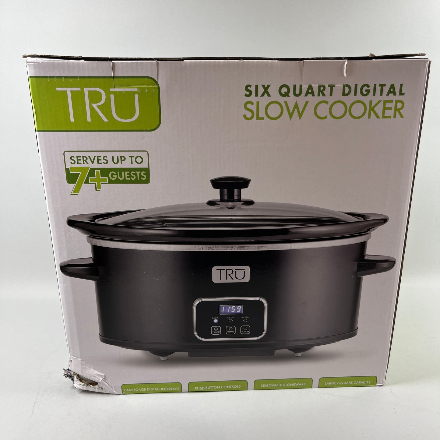 New TRU 6 QT. Digital  Slow Cooker  SC-603BK