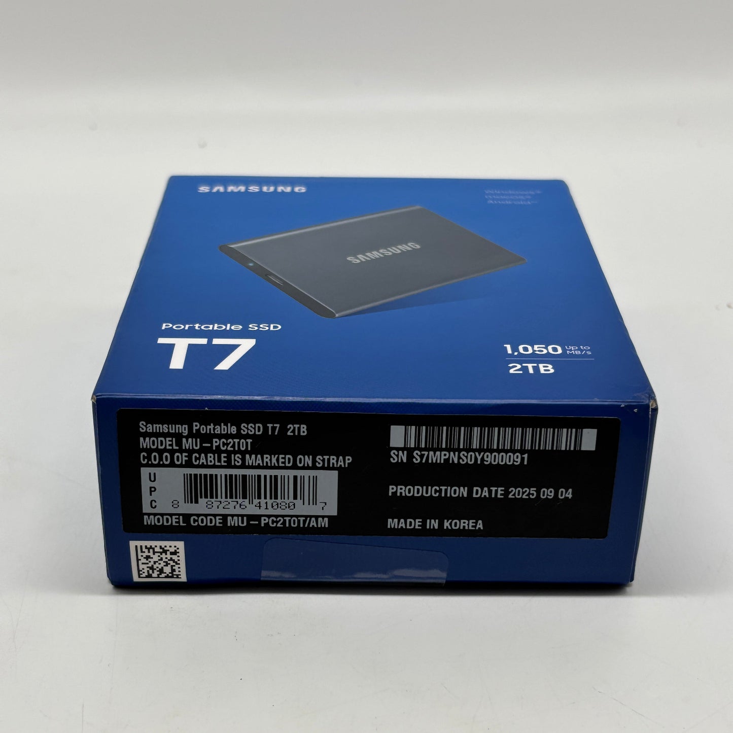 New Samsung T7 Portable 2TB SSD MU-PC2T0T