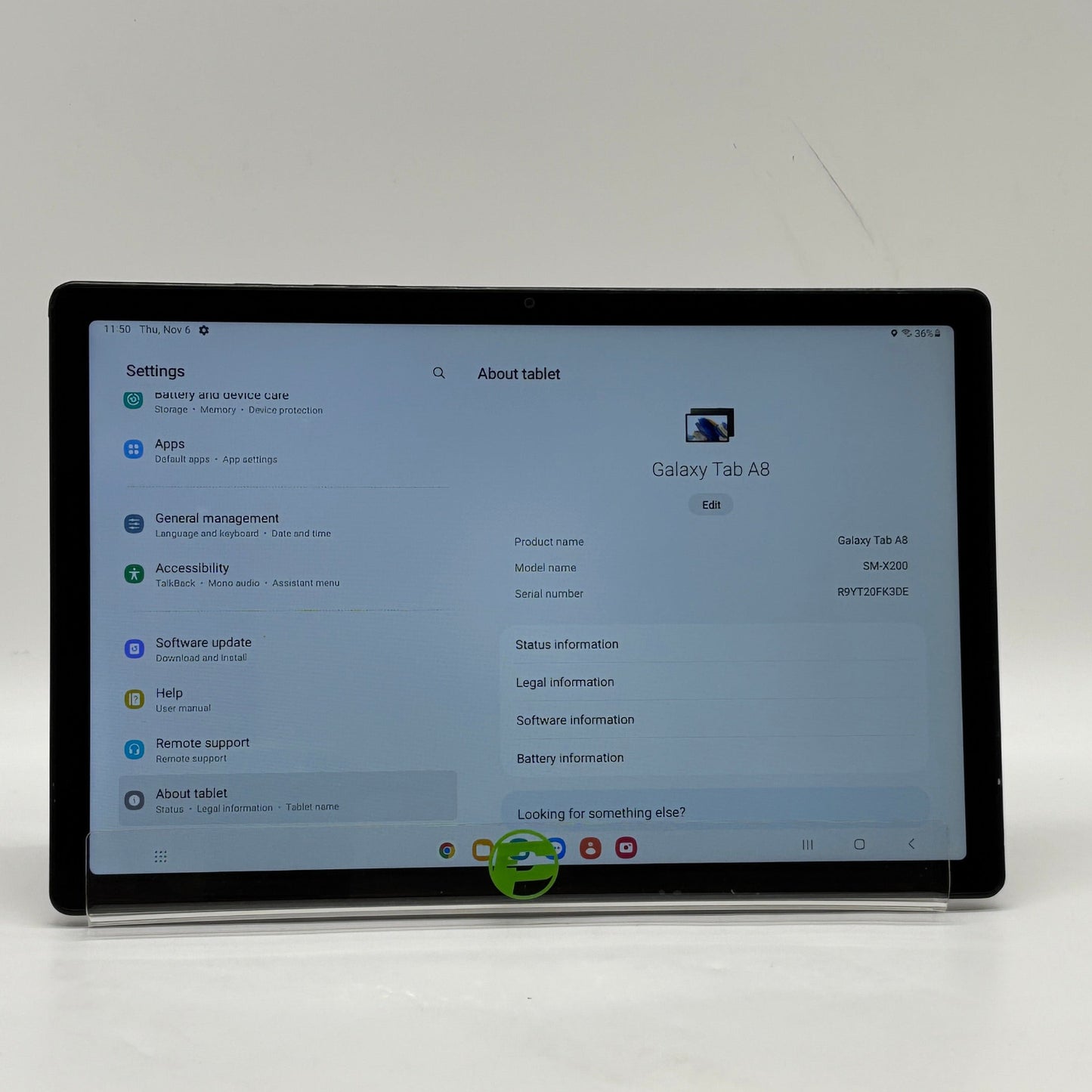 WiFi Only Samsung Galaxy Tab A8 10.5" 64GB Black SM-X200