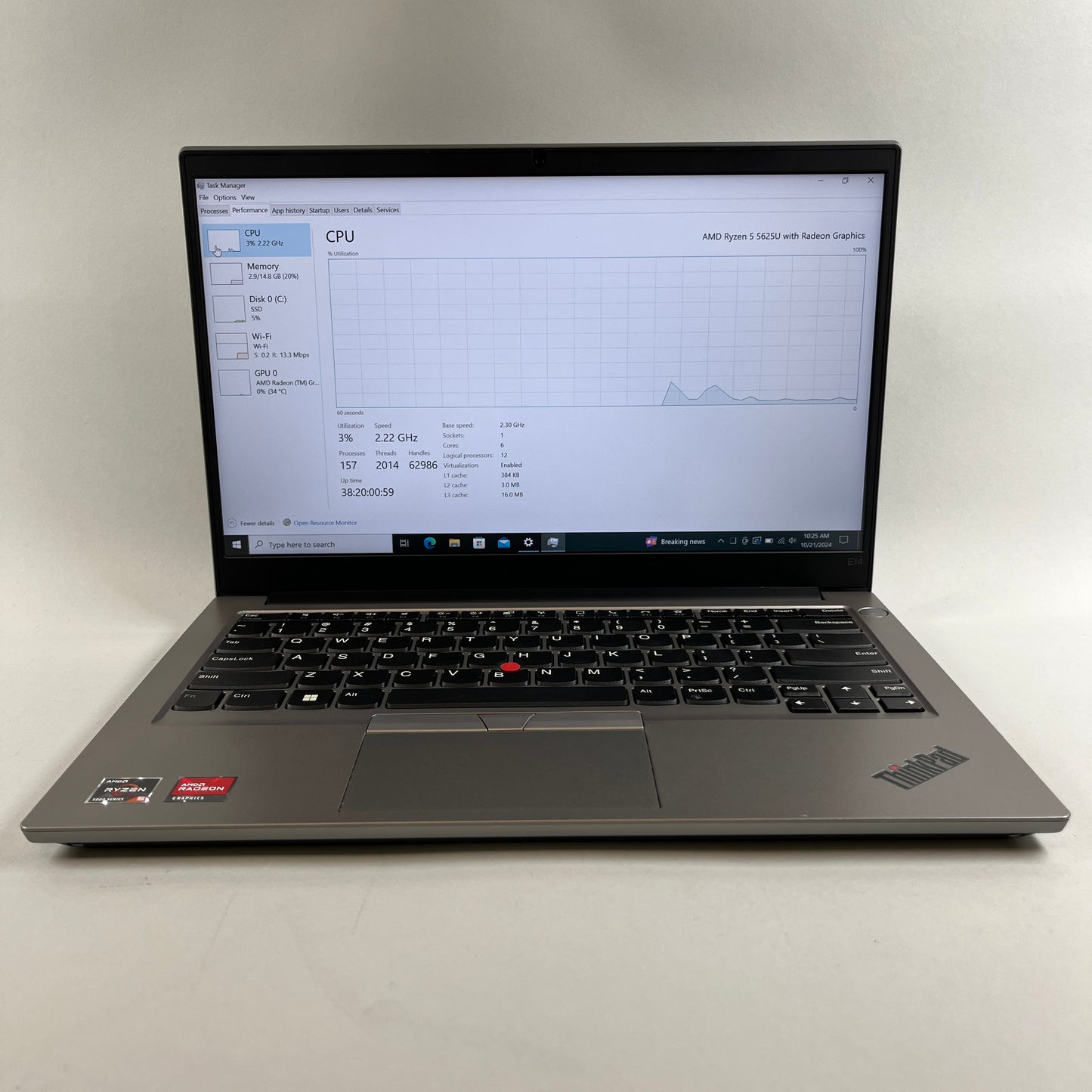 Lenovo ThinkPad E14 Gen 4 14" Ryzen 5 5625U 2.3GHz 16GB RAM 256GB SSD