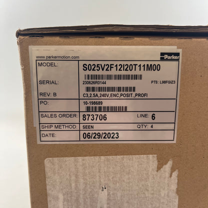 New Parker Compax3S Intelligent Servo Drive S025V2F12I20T11M00