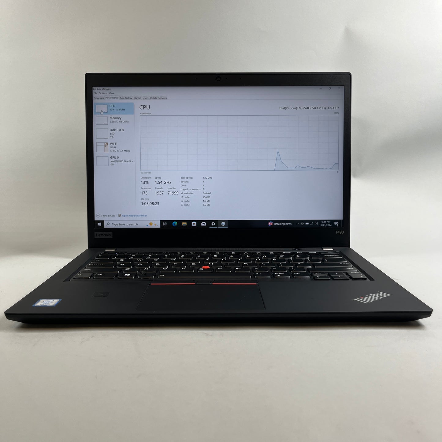 Lenovo ThinkPad T490 14" i5-8365U 1.6GHz 16GB RAM 256GB SSD