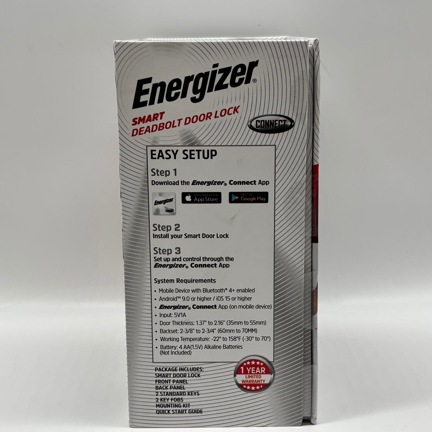 New Energizer Smart Deadbolt Door Lock EDL6-1001-BLK