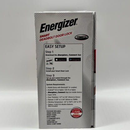 New Energizer Smart Deadbolt Door Lock EDL6-1001-BLK