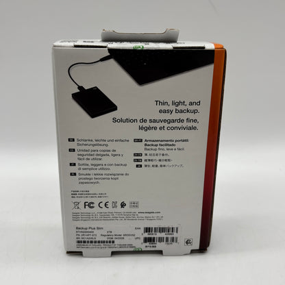 New Seagate Portable Backup Plus Hub 2TB Micro USB-B to USB-A HDD SRD0VN2