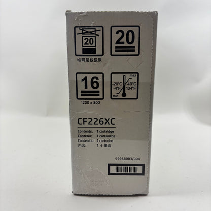 New HP CF226XC CF226-00913 Black LaserJet Toner Cartridge MFG Date 01/2022
