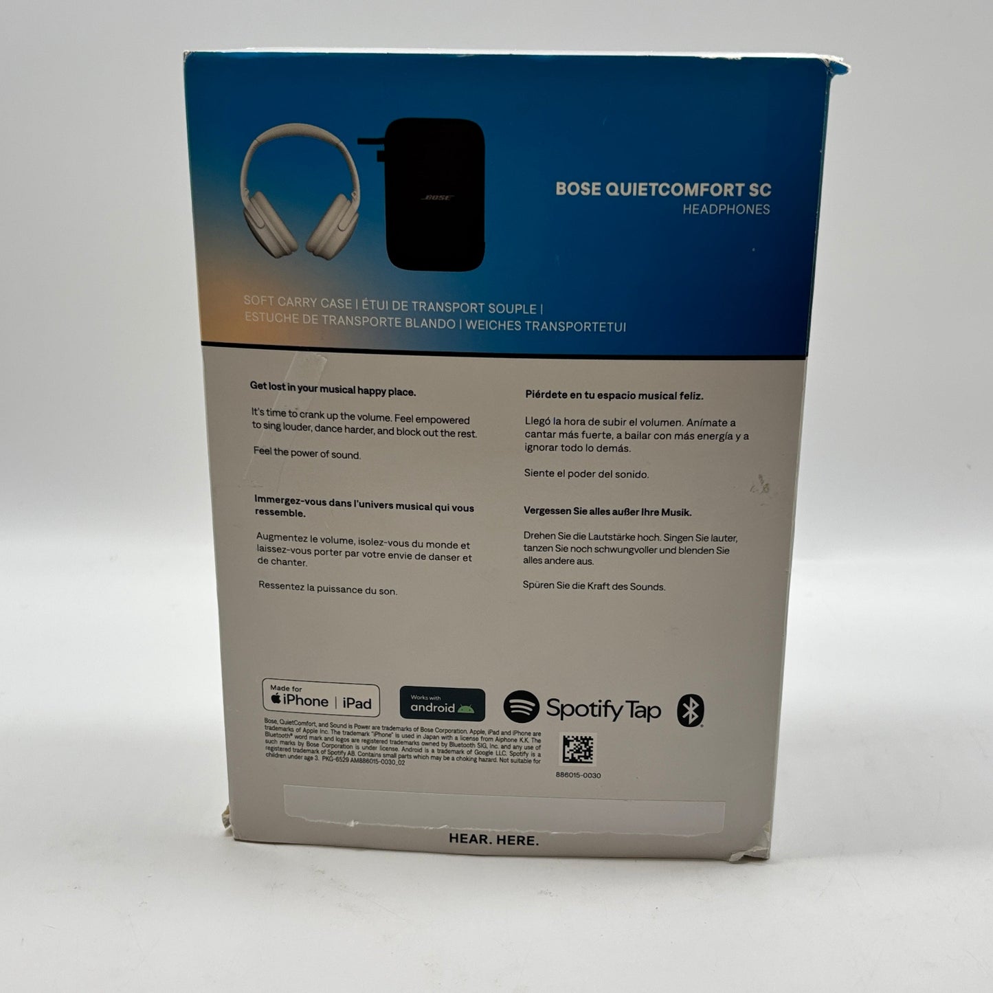 Bose QuietComfort SC Over-Ear Noise Cancelling Bluetooth Headphones White 8843677-1900