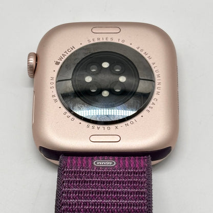 GPS Only Apple Watch Series 10 46MM Pink Aluminum Purple Trail Loop MWWV3LW/A