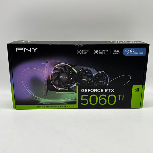 New PNY GeForce RTX 5060 Ti OC Overclocked 8GB GDDR7 Graphics Card 