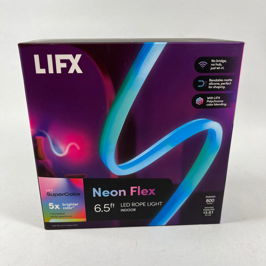 New LIFX SuperColor Neon Flex 6.5ft Smart Indoor LED Rope Light LFXNEON6.5