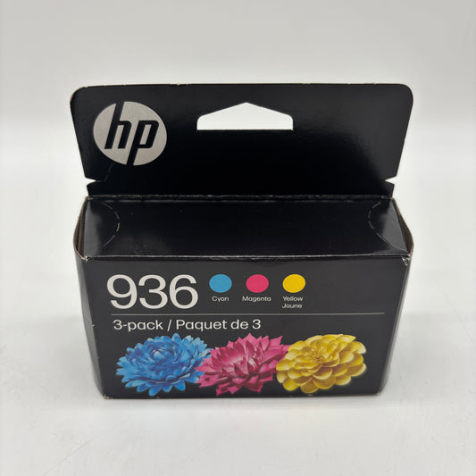 New HP 936 6C3Z3LN Cyan, Magenta, Yellow Ink Cartridge EXP 04/2027
