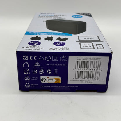 New Targus PowerElite 65W International Wall Charger GAN