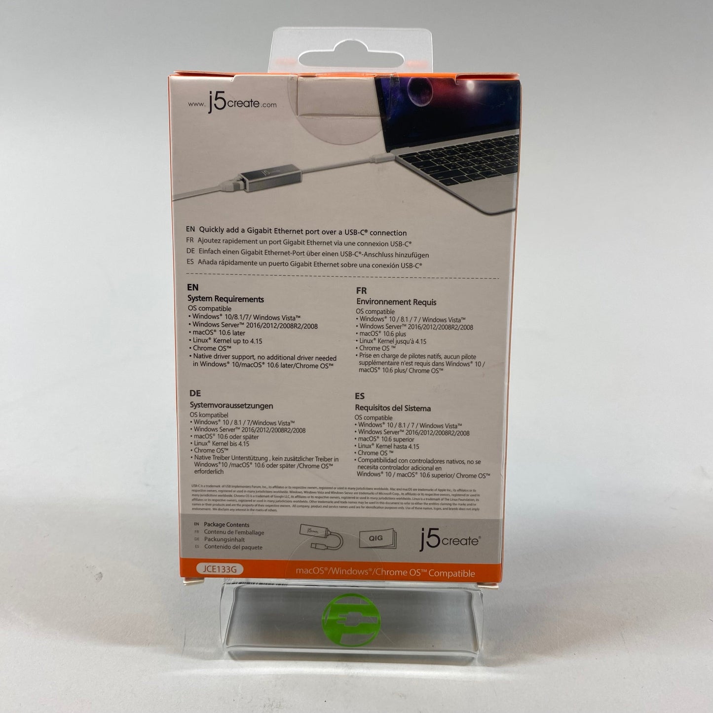 New j5create USB-C to Gigabit Ethernet Adapter JCE133G